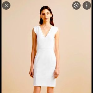French Connection Lolo stretch Sheath Dress Off White size 6